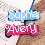 Personalized Colourful 2 Pcs Doodle Letters Magnetic Bookmark Clips with Name School Office Stationary Supplies Birthday Gift for Book Lover Bookworm