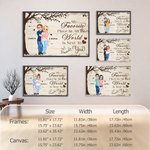 Personalizzato Albero Cuore Personaggio dei cartoni animati che si abbracciano Pittura su tela con nome Home Decor Regalo di San Valentino per la copp