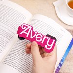 Personalized Colourful 2 Pcs Doodle Letters Magnetic Bookmark Clips with Name School Office Stationary Supplies Birthday Gift for Book Lover Bookworm