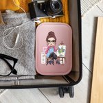 Personalised Tailor Designer Cartoon Character Leather Jewellery Box with Name and Changing Color LED Makeup Mirror Birthday Gift for Family Friends