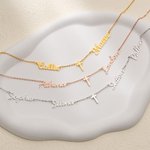 Personalized Cross 1-6 Family Nameplates Necklace Christians Religious Jewelry Baptism Mother's Day Gift for Women