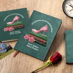 Personalized Pink Rose High Heels Sorority Green Leather Journal Notebook with Text 100 Sheets Graduation Gift for Sisters Friends