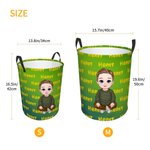 Personalized Gradient Cartoon Boy Large Toy Laundry Basket with Dinosaur Name and Handle Waterproof Nursery Decoration Housewarming Gift for Boys