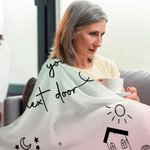 Personalised I Wish You Lived Next Door Soft Throw Blanket with Name Home Decor Long Distance Friendship Gift for Friends