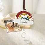 Personalized Rainbow Bridge Cat Dog Car Hanging Ornament with Name and Text Pet Memorial Loss Gift for Pet Lovers