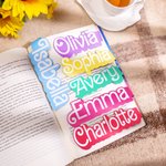 Personalized Colourful 2 Pcs Doodle Letters Magnetic Bookmark Clips with Name School Office Stationary Supplies Birthday Gift for Book Lover Bookworm