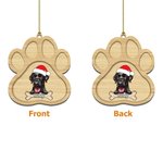 Personalized Double Sided Santa Hat Dog Paw Christmas Ornament with Name Christmas Tree Decor Gift for Dog Lover