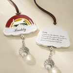 Personalized Rainbow Bridge Cat Dog Car Hanging Ornament with Name and Text Pet Memorial Loss Gift for Pet Lovers