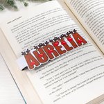 Personalisierte Schneemann Rentier Kritzelbuchstaben Magnetische Name Lesezeichen Clips 2er Set Geburtstag Weihnachten Geschenk für Leseratte Kinder