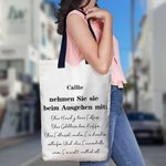 Personalisierte Wiederverwendbare „nehmen Sie sie beim Ausgehen mit“ Stofftasche mit Namen Große Kapazität Tote Bag Geburtstag Geschenk für Damen