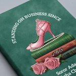 Personalized Pink Rose High Heels Sorority Green Leather Journal Notebook with Text 100 Sheets Graduation Gift for Sisters Friends