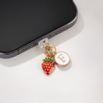 Personalized Cute Initial Daisy Heart Charm Anti-Dust Plug Cover Accessory for iPhone Micro USB Type C Mobile Phone Birthday Gift for Friend Family