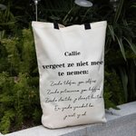 Gepersonaliseerde Vergeet Ze Niet Mee Te Nemen Herbruikbare Grote Canvas Boodschappentas Met Hengsels en Naam Verjaardagscadeau Voor Vrouwen