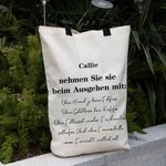 Personalisierte Wiederverwendbare „nehmen Sie sie beim Ausgehen mit“ Stofftasche mit Namen Große Kapazität Tote Bag Geburtstag Geschenk für Damen