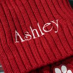 Personalised Embroidery Paw Print Fish Bone Knitted Christmas Stocking with Name Holiday Tree Fireplace Decor Pet Party Gift for Family Pet Lovers