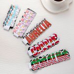 Personalisierte Schneemann Rentier Kritzelbuchstaben Magnetische Name Lesezeichen Clips 2er Set Geburtstag Weihnachten Geschenk für Leseratte Kinder