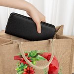 Personalizzato Holly floreale iniziale personaggio cartone animato grande borsa di iuta con nome Natale festa regalo per la famiglia bambini