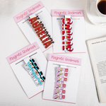 Personalisierte Schneemann Rentier Kritzelbuchstaben Magnetische Name Lesezeichen Clips 2er Set Geburtstag Weihnachten Geschenk für Leseratte Kinder