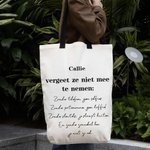 Gepersonaliseerde Vergeet Ze Niet Mee Te Nemen Herbruikbare Grote Canvas Boodschappentas Met Hengsels en Naam Verjaardagscadeau Voor Vrouwen