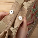 Personalizzato Holly floreale iniziale personaggio cartone animato grande borsa di iuta con nome Natale festa regalo per la famiglia bambini