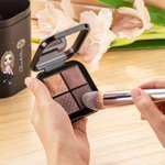 Personalised Birth Flower Name Cartoon Portable Travel 18 Pcs Makeup Brushes Set with Storage Barrel Birthday Bridesmaid Gift for Women