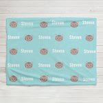 Personalizzato multicolore Cartoon Cute Cat Hockey Coperta morbida con nome Home Decor Regalo di compleanno per ragazzi ragazze