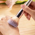 Personalised Birth Flower Name Cartoon Portable Travel 18 Pcs Makeup Brushes Set with Storage Barrel Birthday Bridesmaid Gift for Women