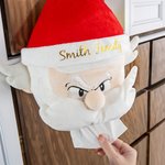 Personalised Smiling Confused Angry Santa Claus Square Paper Hanging Tissue Cover Kitchen Bath Party Decor Funny Christmas Gift for Family Friend