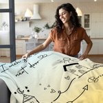 Personalised I Wish You Lived Next Door Soft Throw Blanket with Name Home Decor Long Distance Friendship Gift for Friends