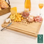 Gepersonaliseerde FSC Bamboo Gegraveerde Naam en Tekst Charcuterie Snijplank met Sapgroef Housewarming Huwelijksgeschenk voor Familie