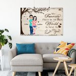 Personalizzato Albero Cuore Personaggio dei cartoni animati che si abbracciano Pittura su tela con nome Home Decor Regalo di San Valentino per la copp