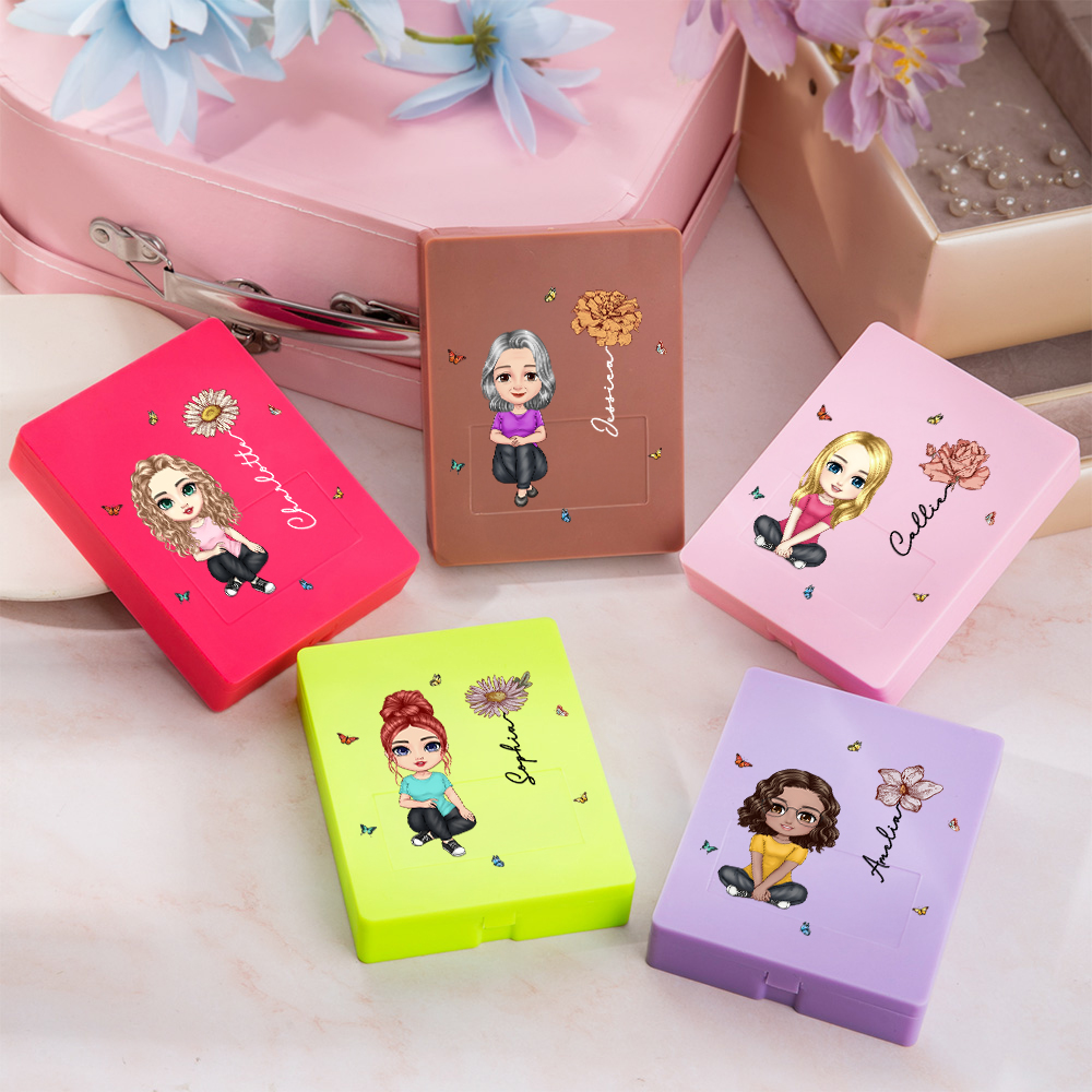 Set de pinceaux de maquillage 5 pièces avec boîte de rangement Cadeau d'anniversaire pour femmes filles