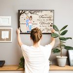 Personalizzato Albero Cuore Personaggio dei cartoni animati che si abbracciano Pittura su tela con nome Home Decor Regalo di San Valentino per la copp