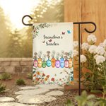Bandiera da giardino personalizzata della madre e della nonna da 1 a 10 nascite con il nome, decorazione esterna del cortile e del portico, regalo di Natale per la famiglia