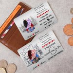 Personalized Hugging Cartoon Characters Wallet Card with Names Anniversary Valentine's Day Gift for Couple