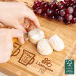 Henkilökohtainen kaiverrettu keittiö muuntaminen Chart FSC Bambu Charcuterie leikkuulauta Juice Groove Housewarming syntymäpäivälahja perheelle ystävät