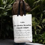 Bolsa de compra grande reutilizable de lona con asas y nombre personalizada 