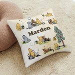 Personalized Classic Winnie the Pooh Soft Throw Pillow Cover with Name Birthday Baby Shower Gift for Newborn Boys Girls
