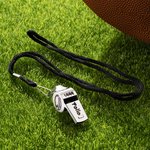Personalised Engraved Baseball Football Basketball Symbol Name Whistle with Lanyard School Outdoor Sport Supplies Gift for Coach Trainer