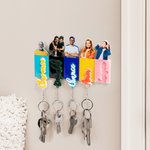 Personalised Acrylic Name Keychain with Photo Wall Key Holder Set House Decor Birthday Housewarming Gift for Family Friend