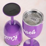 Gepersonaliseerde Dolly Font 10oz Geïsoleerde Stemmed Wine Flutes Tumbler met naam Bachelorette Bridal Party Favors Gift voor bruidsmeisje vrouwen