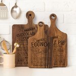 Personalised Apple Pie Gingerbread Biscuits Recipe Reversible Cheese Charcuterie Cutting Board with Finger Grip Christmas Housewarming Gift for Family