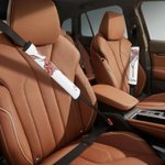 Personalized Birth Flower Soft Seat Belt Cover with Name 2 Pcs Vehicle Accessories Birthday Gift for Family Friend