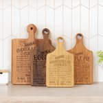 Personalised Apple Pie Gingerbread Biscuits Recipe Reversible Cheese Charcuterie Cutting Board with Finger Grip Christmas Housewarming Gift for Family