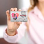 Personalized Hugging Cartoon Characters Wallet Card with Names Anniversary Valentine's Day Gift for Couple