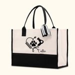 Gepersonaliseerde huisdier Salon schattige Paw Canvas tas met waterdichte voering reis accessoire verjaardagscadeau voor huisdier verzorger