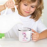 Personalizada Multicolor Arco Iris Fantasía Unicornio 12oz Esmalte Taza con Nombre Regalo de Cumpleaños para Niños Familia