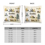 Personalized Classic Winnie the Pooh Soft Throw Pillow Cover with Name Birthday Baby Shower Gift for Newborn Boys Girls