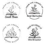 Timbro personalizzato per biblioteca con timbro a secco con testo Set portatile Regalo di compleanno per topo di biblioteca Club del Libro