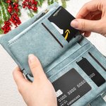 Personalisierte Dreifach Geldbörse mit Mürrischem Cartoon-Tier Namen Karteninhaber Reißverschluss und Schlaufe Geburtstag Geschenk für Damen Mädchen